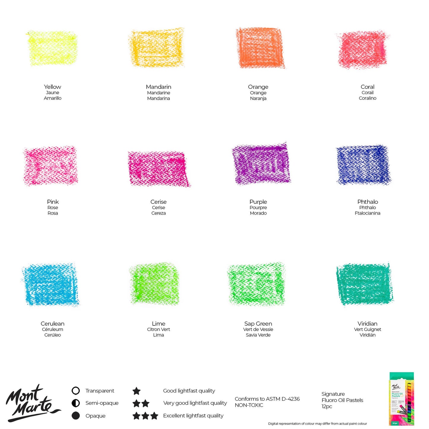 Watersoluble Fluoro Oil Pastels Signature