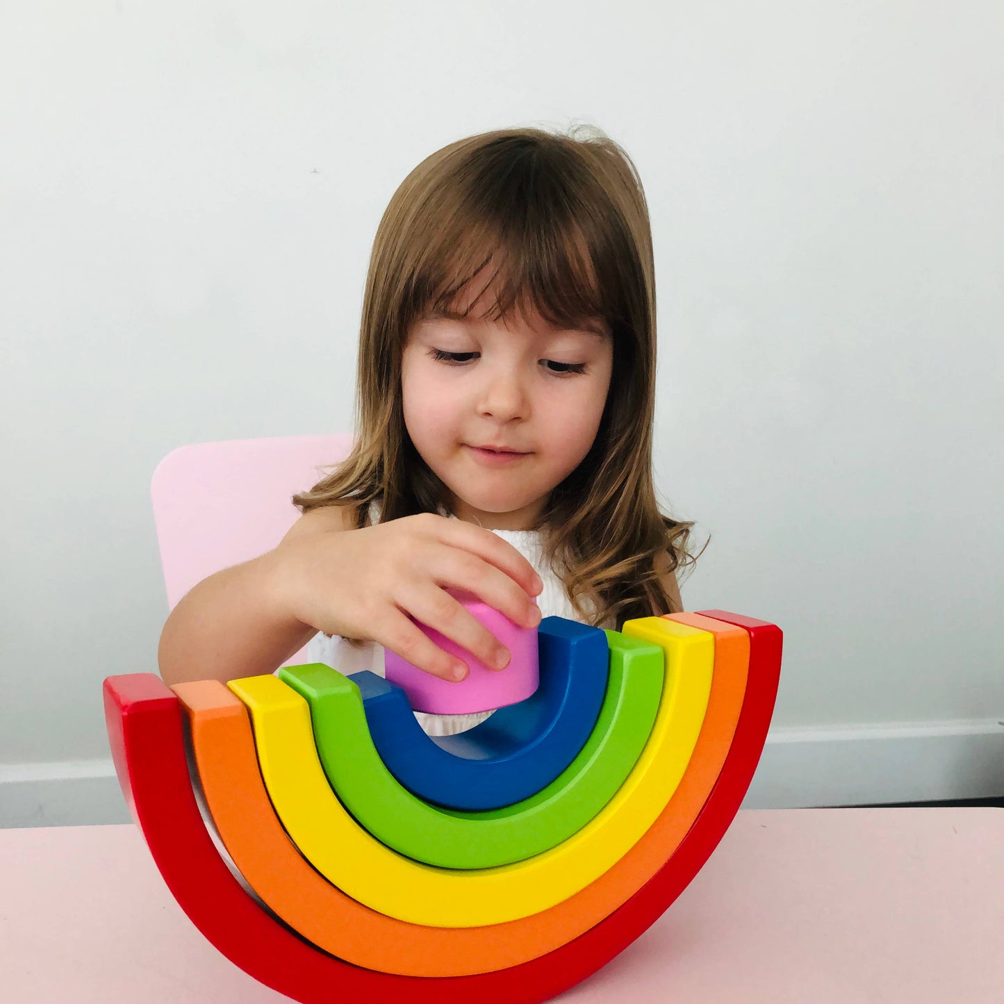 Wooden Rainbow nesting puzzle