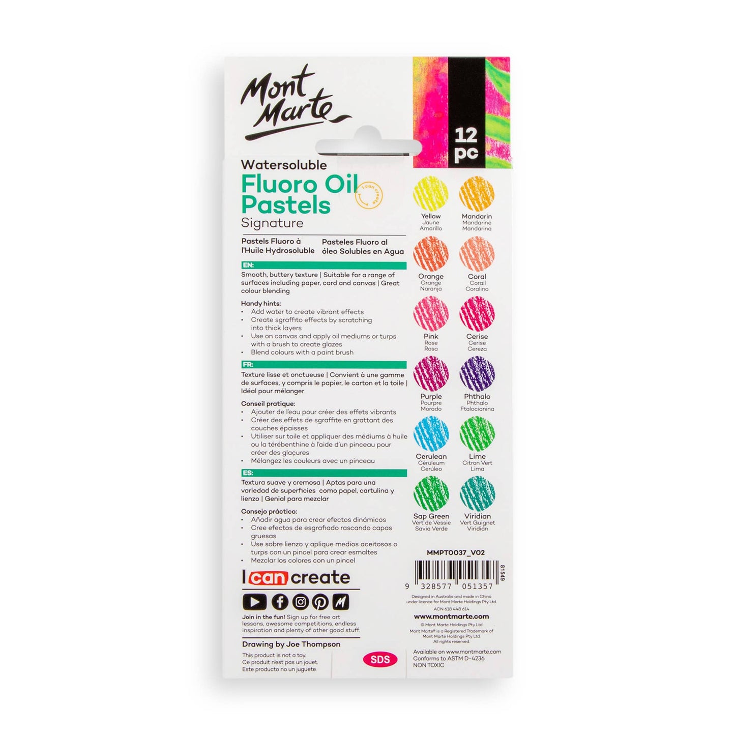 Watersoluble Fluoro Oil Pastels Signature