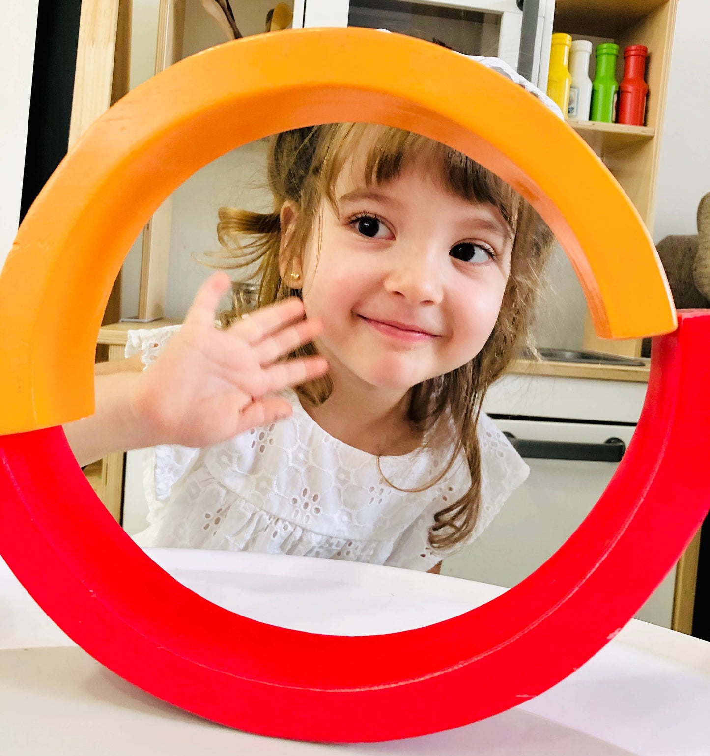 Wooden Rainbow nesting puzzle
