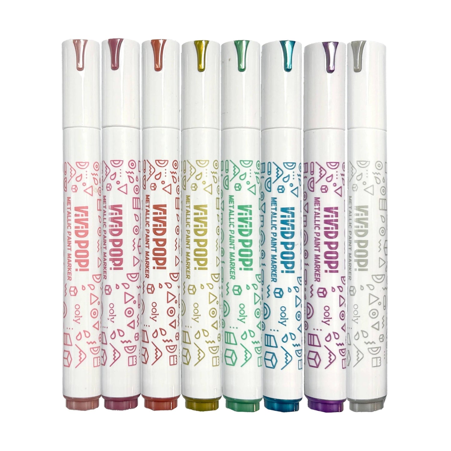 Vivid Pop! Water-Based Paint Markers: Metallic (Set of 8)