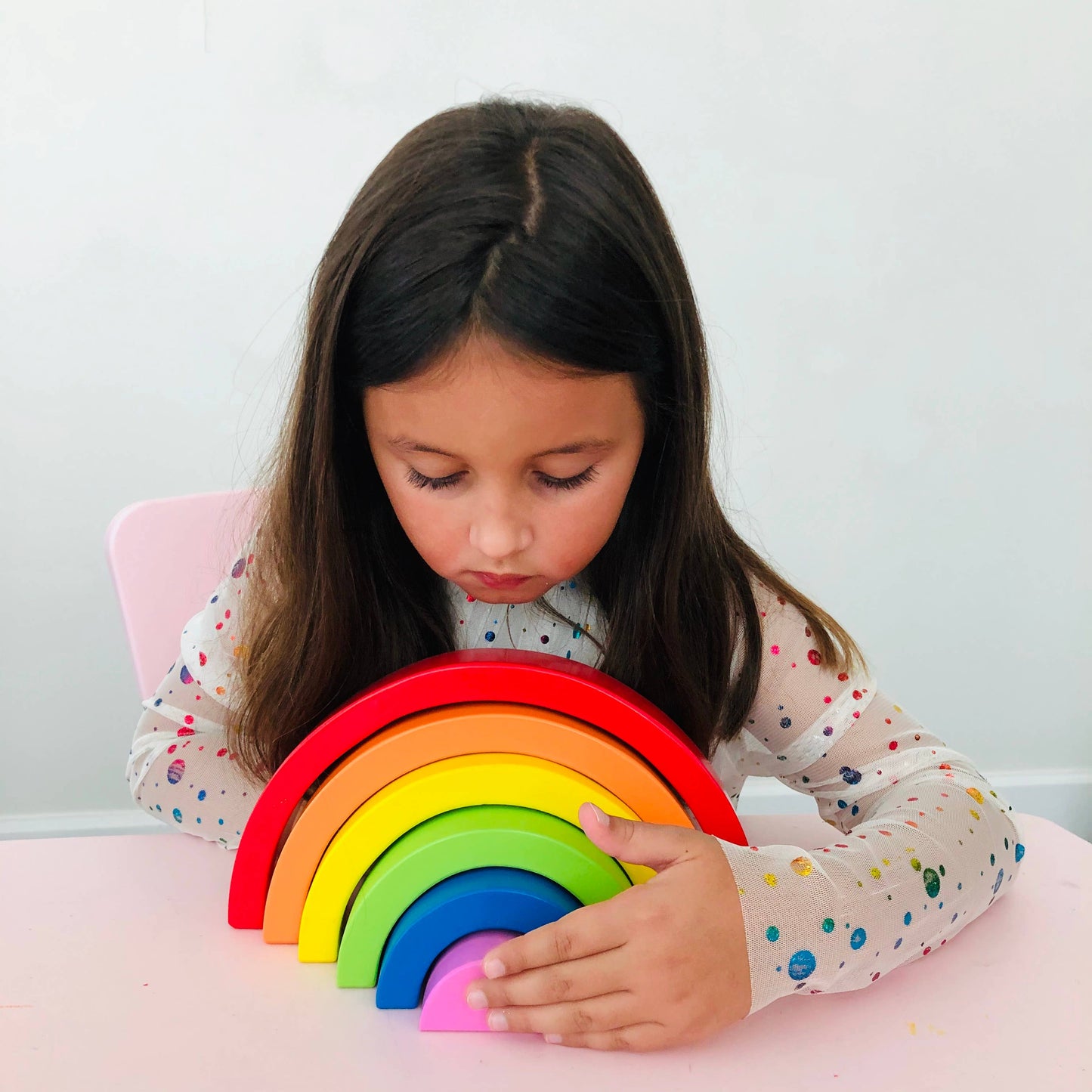Wooden Rainbow nesting puzzle