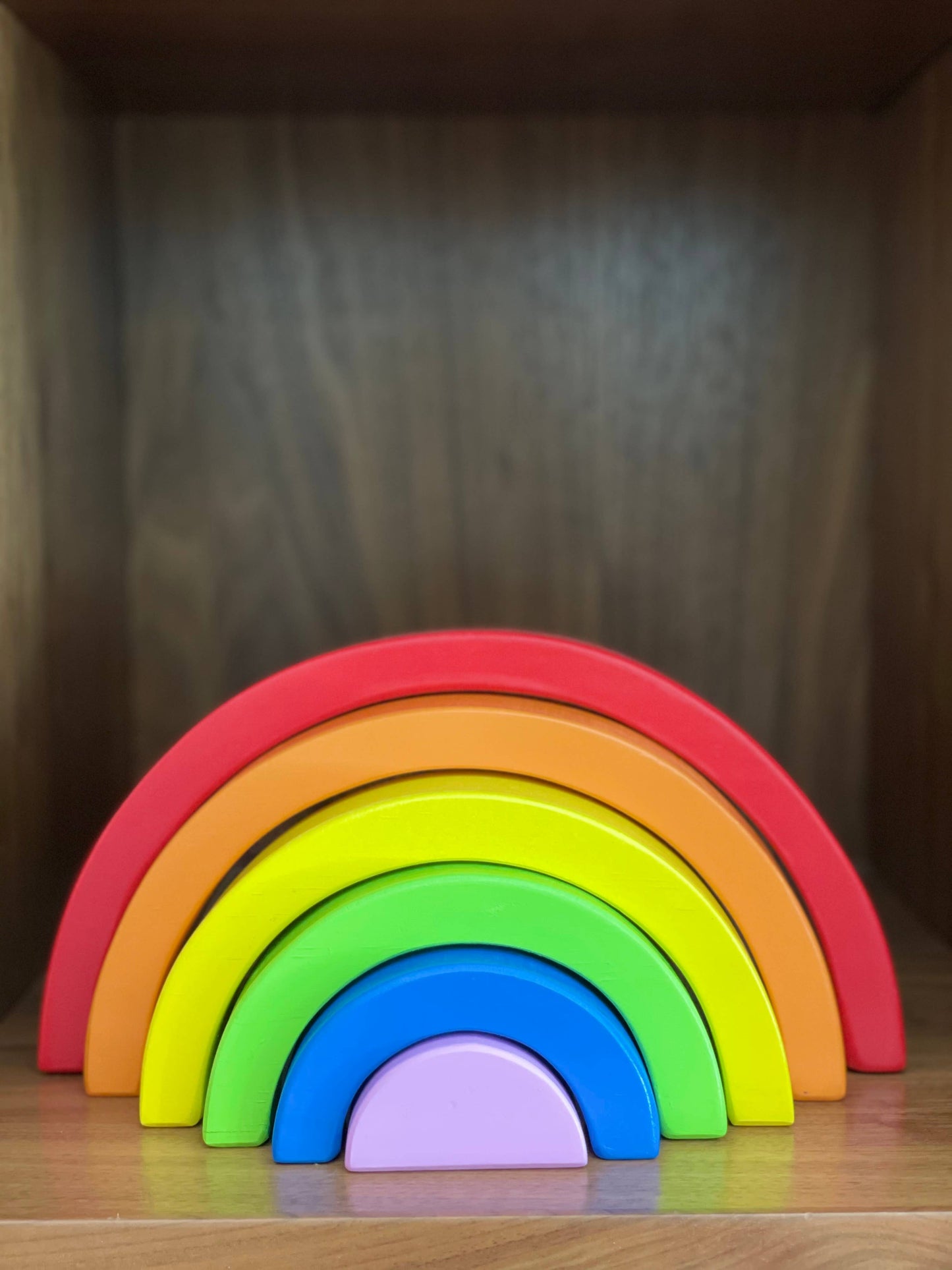 Wooden Rainbow nesting puzzle