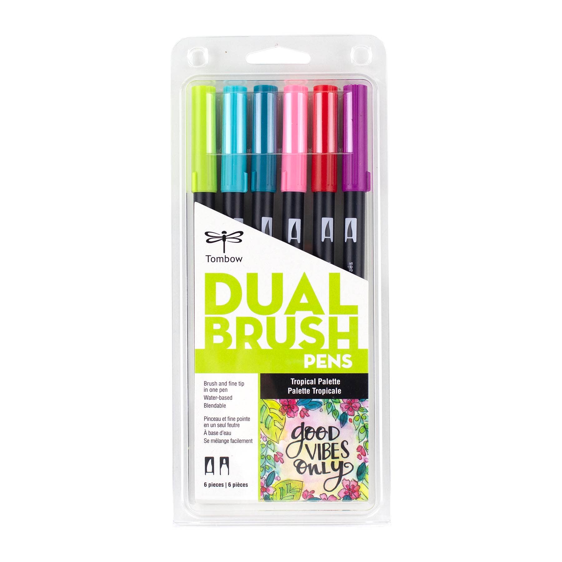 Dual Brush Pen Art Markers, Tropical, 6-Pack – Brightly Art Studio