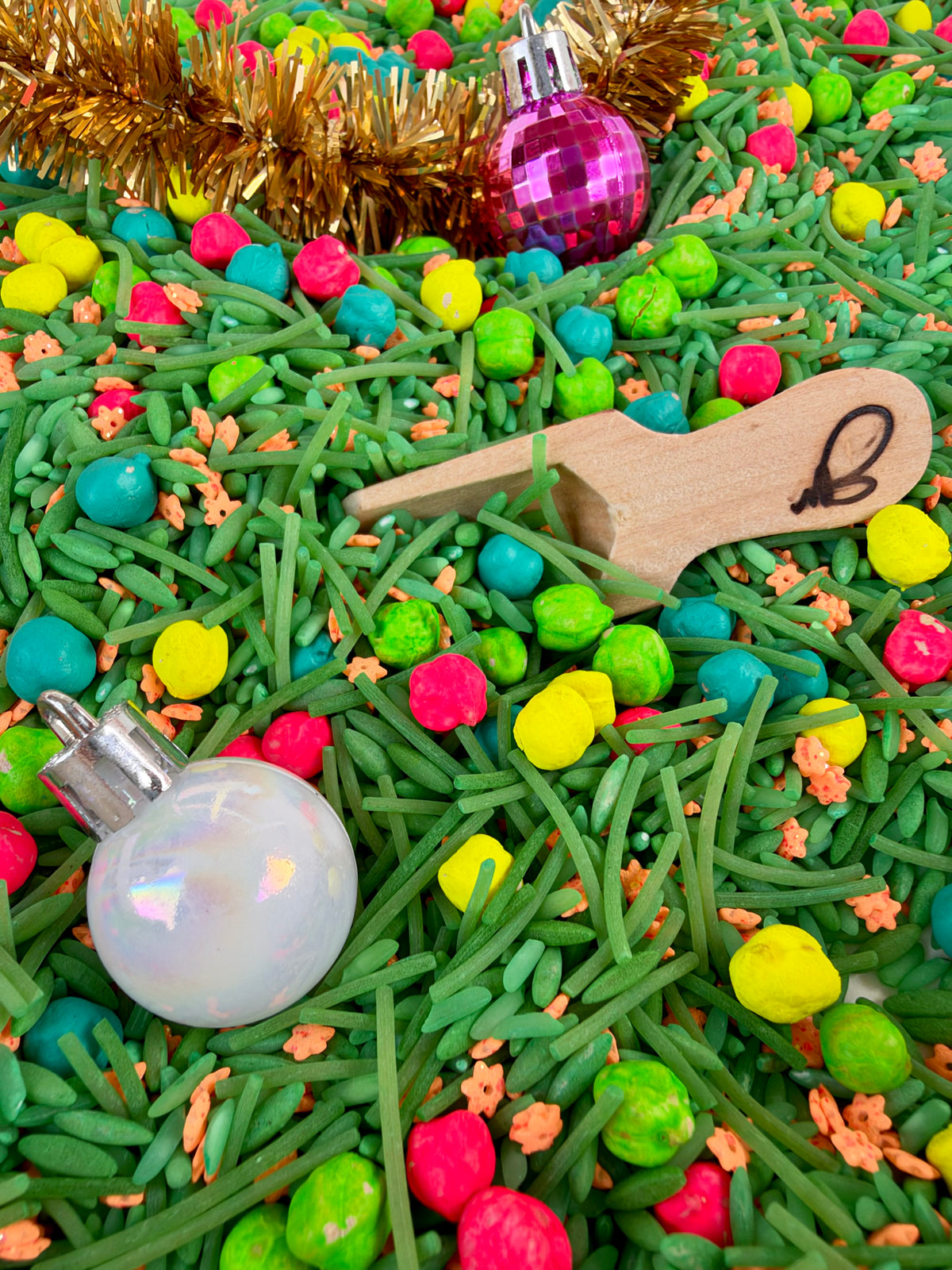 Merry + BRiGHTLY Christmas Holiday Pasta Rice Sensory Bin Filler