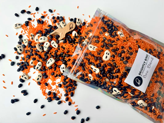 Brightly Bins Halloween "Boo Blend" Rice + Bean Sensory Filler