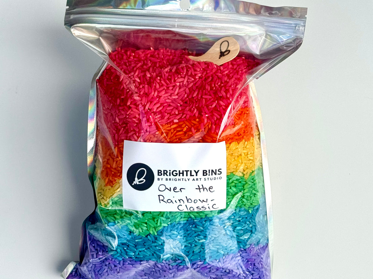 Brightly Bins CLASSIC "Over the Rainbow" Rice Sensory Filler