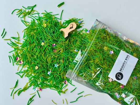 Brightly Bins "Meadow Mix" Spring Grass Pasta Sensory Filler