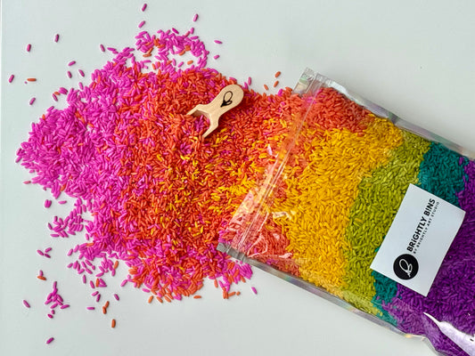 Brightly Bins NEON "Over the Rainbow" Rice Sensory Filler