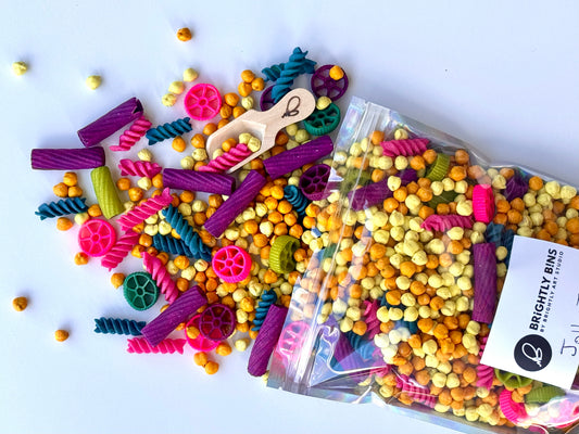 Brightly Bins "Jolly Jumble" Chickpea and Pasta Sensory Filler