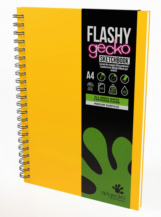 Flashy All Media Sketchbook A4 Portrait (Yellow Cover)